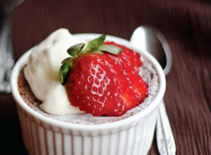 Strawberry fan garnish
